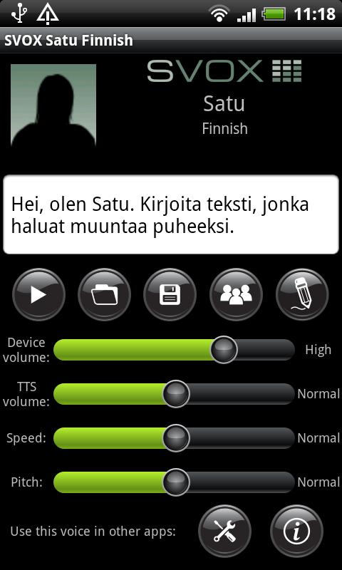 Android application SVOX Finnish Satu Voice screenshort