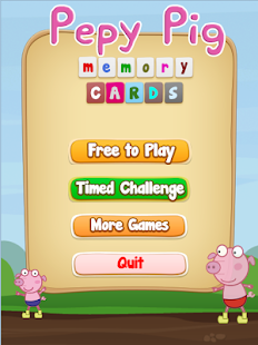 Pepy Pig Cards Memory Game