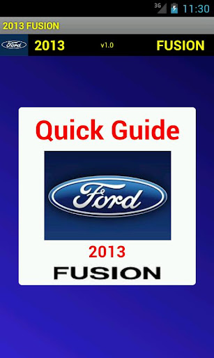 Quick Guide 2013 Ford Fusion