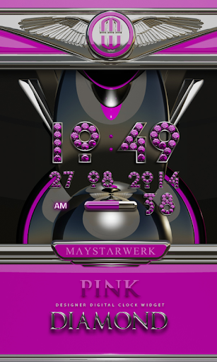 Digi Clock Widget Pink Diamond