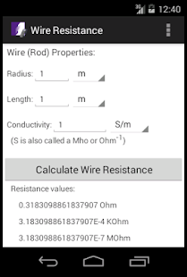 Wire Resistance Calculator Screenshots 1