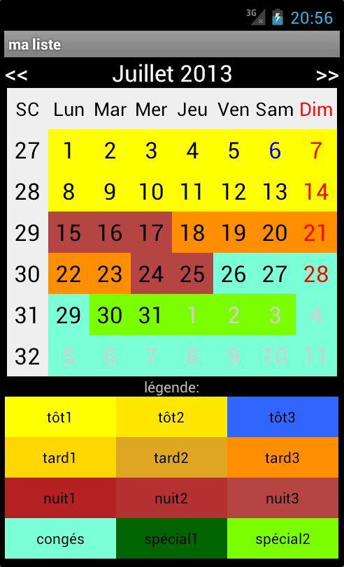 Android application My Roster My Shift Plan screenshort