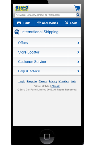EuroCarParts Screen 1