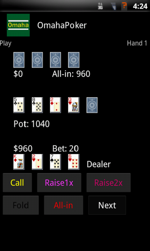 Omaha Poker Screen 3