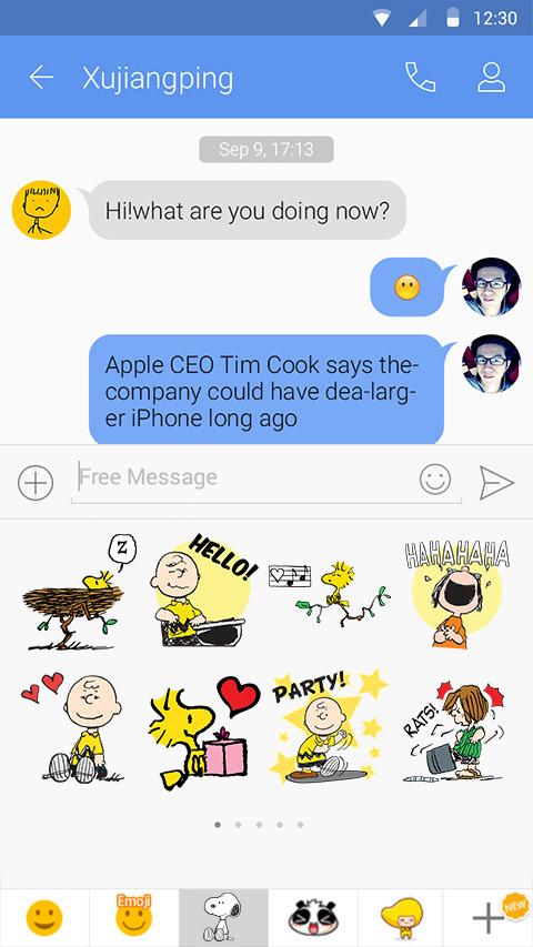 GO SMS PRO PEANUTS STICKER Screen 3