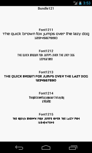 Fonts for FlipFont 121