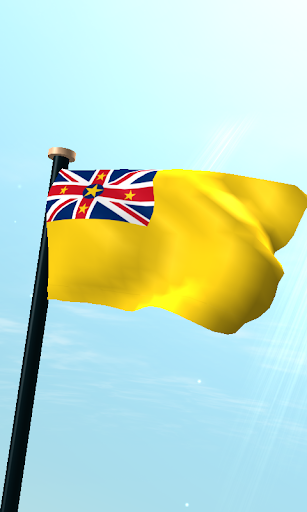 Niue Flag 3D Free Wallpaper