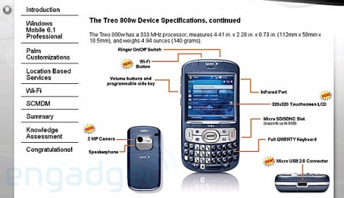Treo 800w Specifications