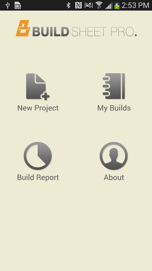 Android application Build Sheet Pro screenshort