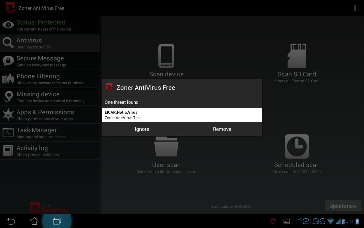 Zoner AntiVirus - Tablet for PC