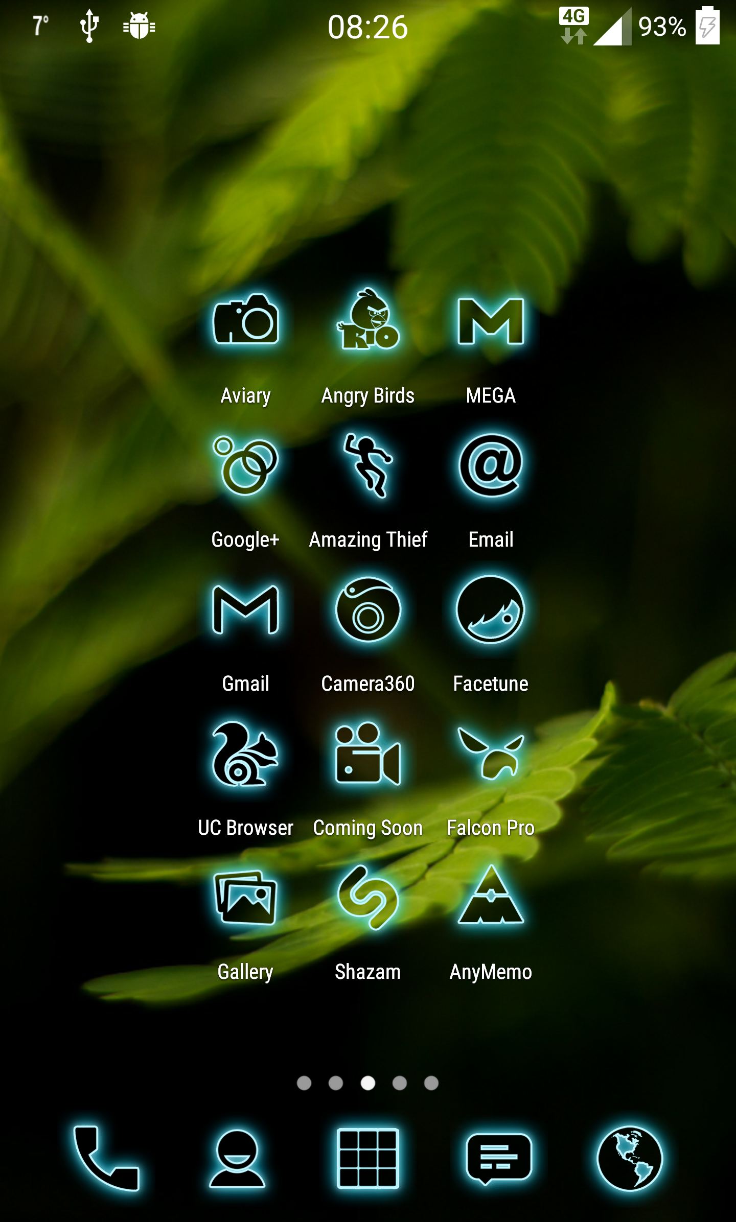 Android application Neon CyanPD - Icon Pack screenshort