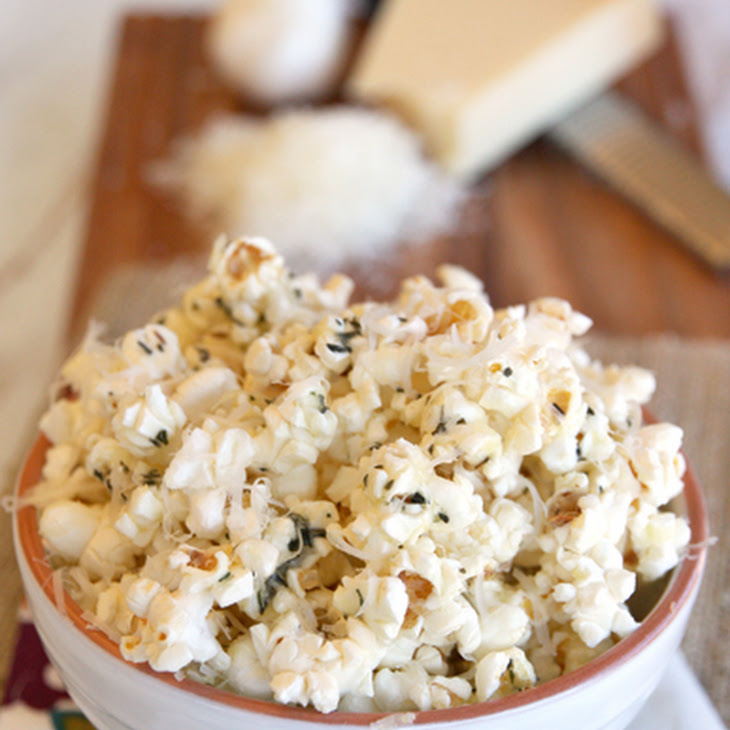 popcorn Parmesan parmesan recipes Herbed  Garlic Popcorn