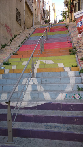 Rainbow Stairs with Peace Sign