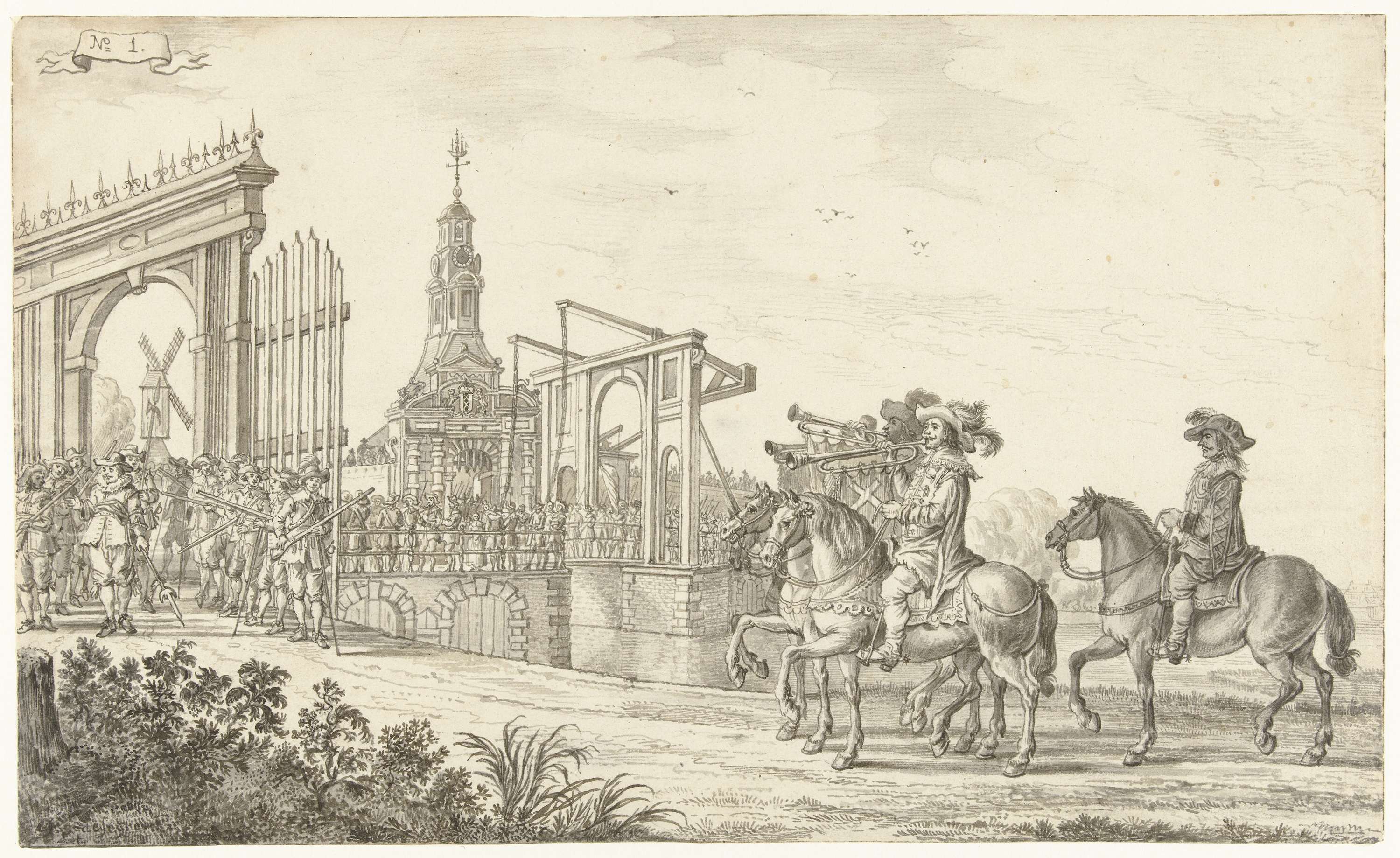 De intocht van Maria de' Medici te Amsterdam in 1638 (plaat 1)