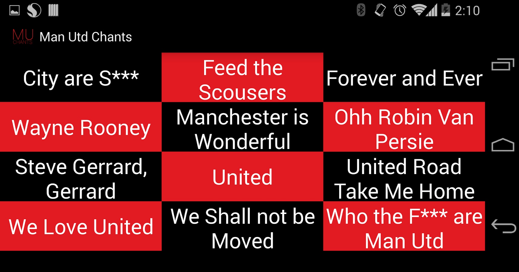 manchester united song