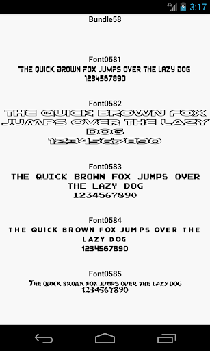 Fonts for FlipFont 58