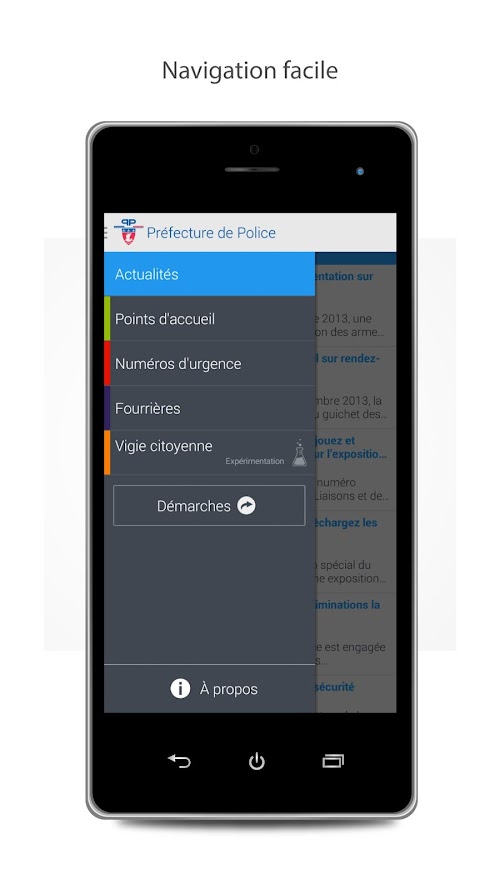 Android application Préf. Police screenshort