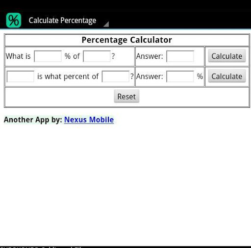 Percentage Calculator