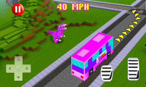 Dino Bus - Minecraft Style