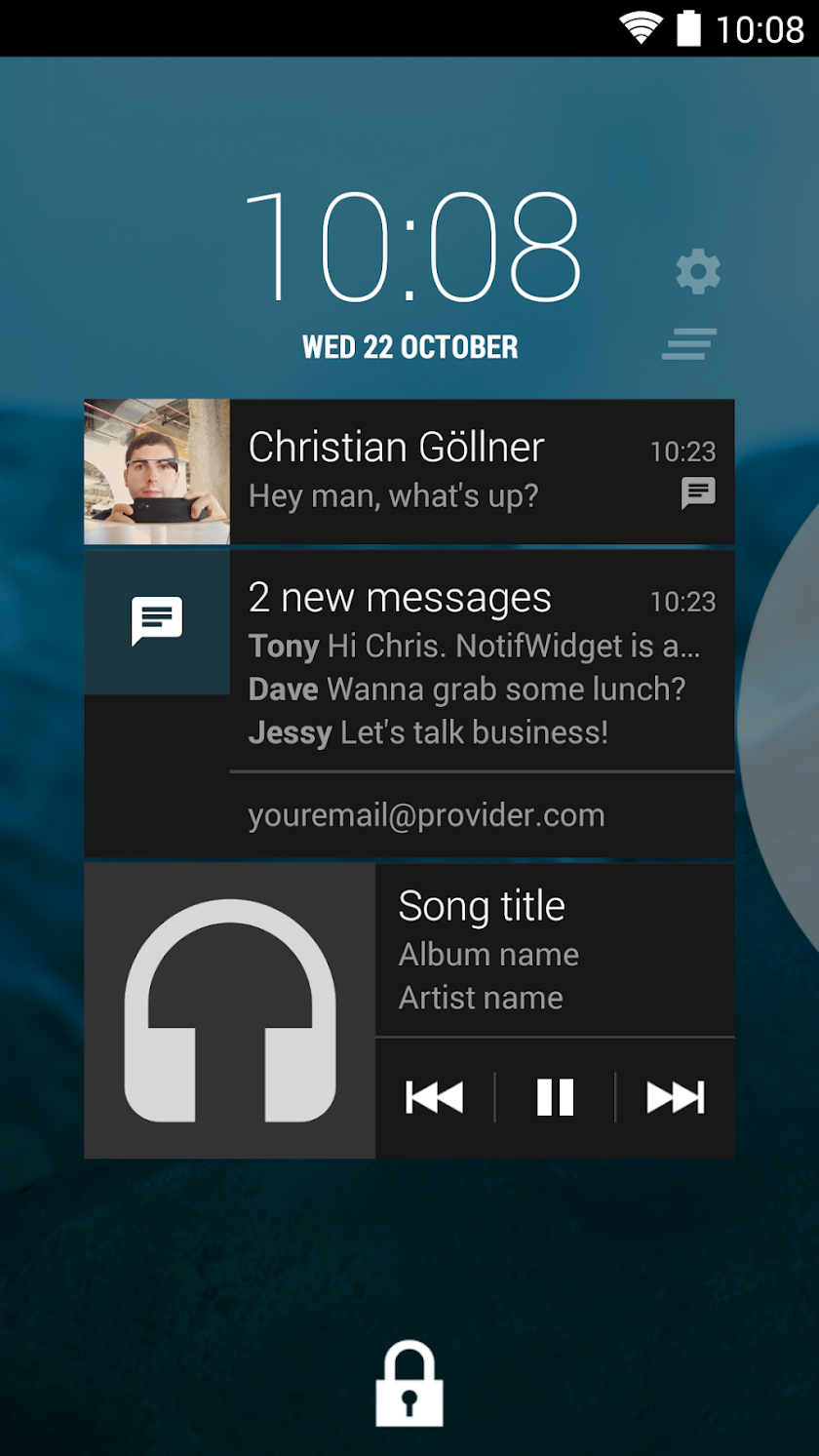 NotiWidget - Notifications Screen 2