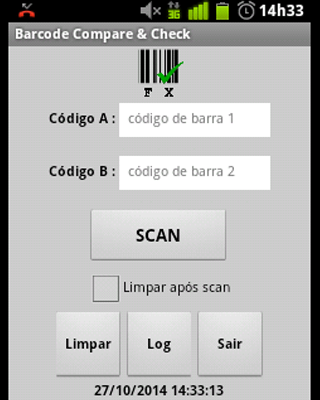 Barcode Compare &amp; Check Screen 1