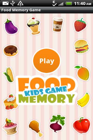 Food Memory Game for Kids