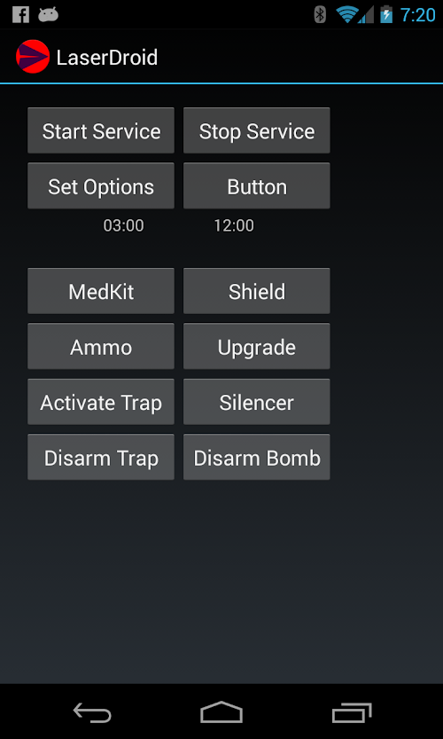 Android application LaserDroid screenshort