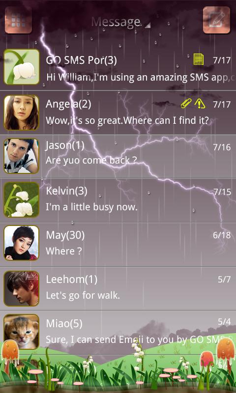 GO SMS PRO Spring Super Theme Screen 1