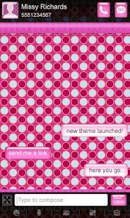 Download Pink Polka Dot GO SMS Theme APK for Android