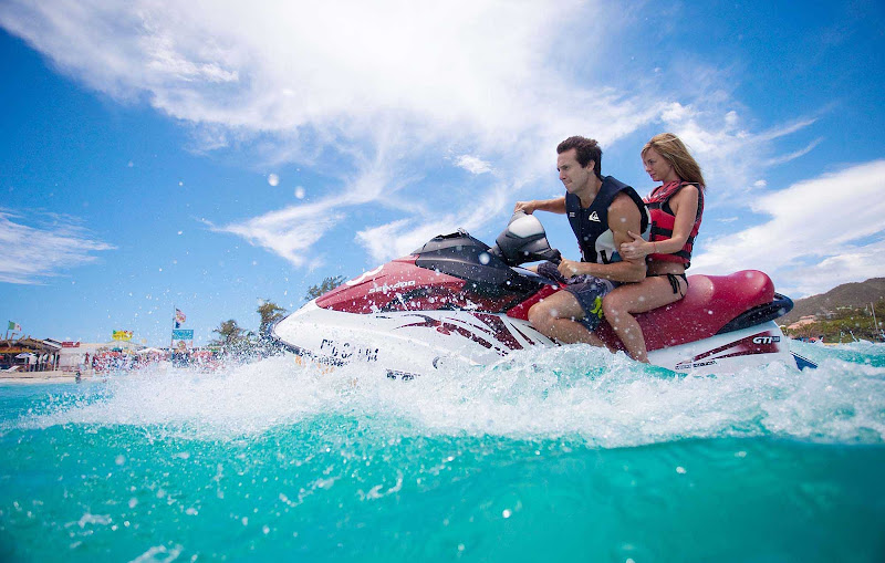 Jet skiing on St. Maarten.