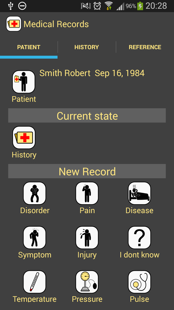 Medical Records Screen 1