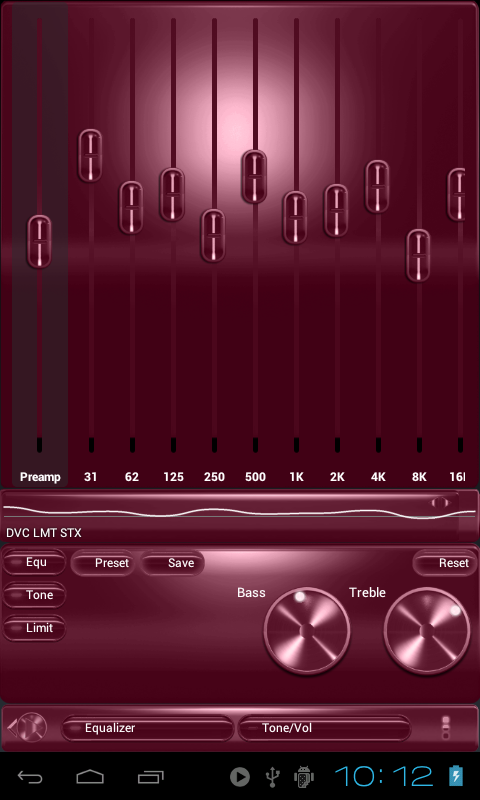 Poweramp skin BORDEAUX METAL Screen 2