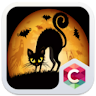 Halloween Theme : Pumpkin and Black Cat Wallpaper Application icon