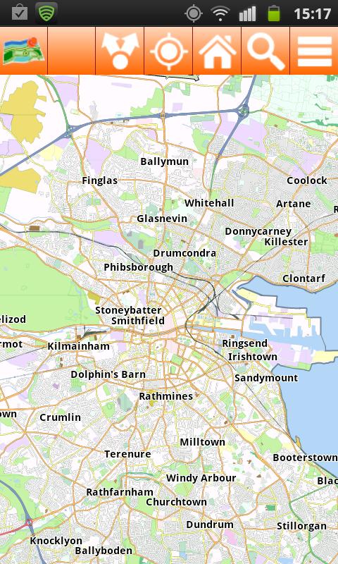 Dublin Offline mappa Map Screen 2