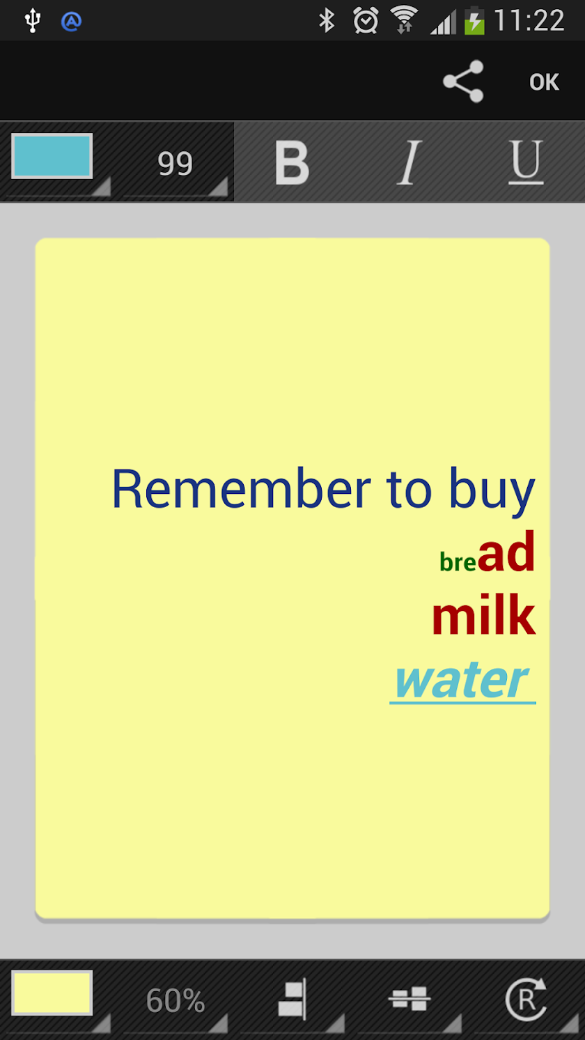Sticky Notes Widget Screen 2