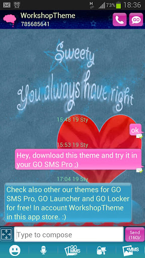 GO短信主題紅心 GO SMS Theme Red Hear