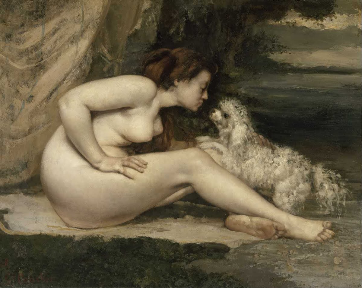 Nude Woman with a Dog - Gustave Courbet — Google Arts & Culture