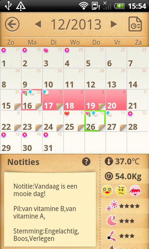 Cyclus kalender Period Tracker - screenshot