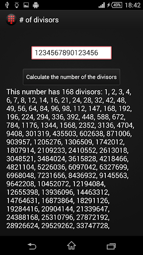 Number of divisors