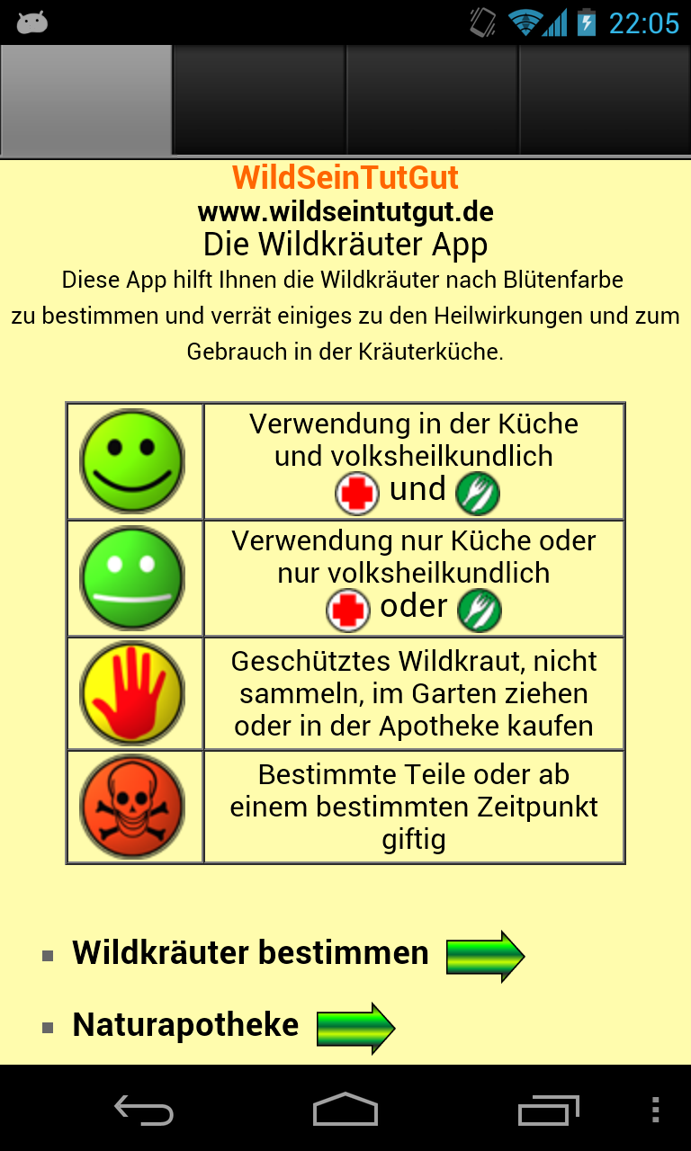 Android application WSTGkräuter screenshort