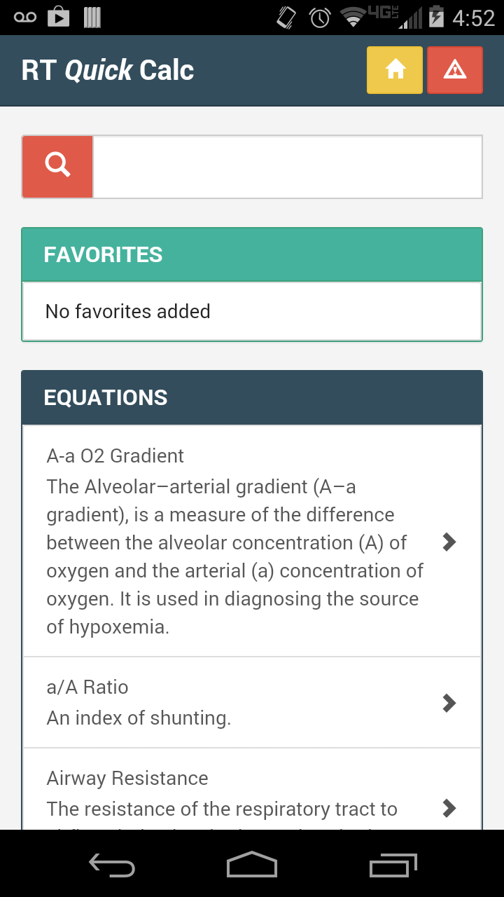 RT Quick Calc Screen 1