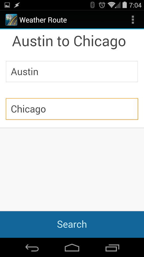 Android application Weather Route screenshort