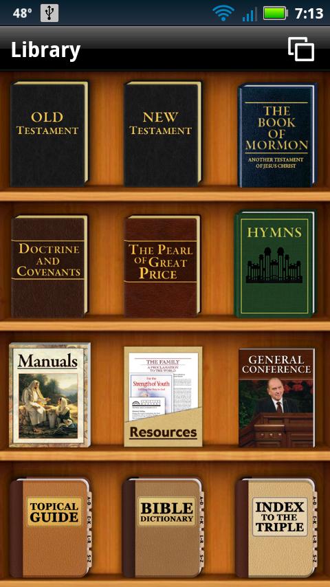 LDS Scriptures App Screen 1