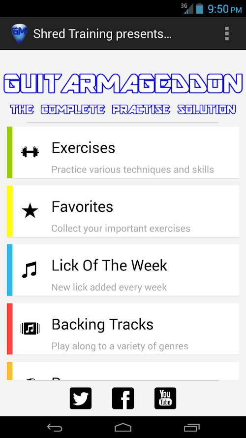 Android application Guitar mageddon Pro screenshort