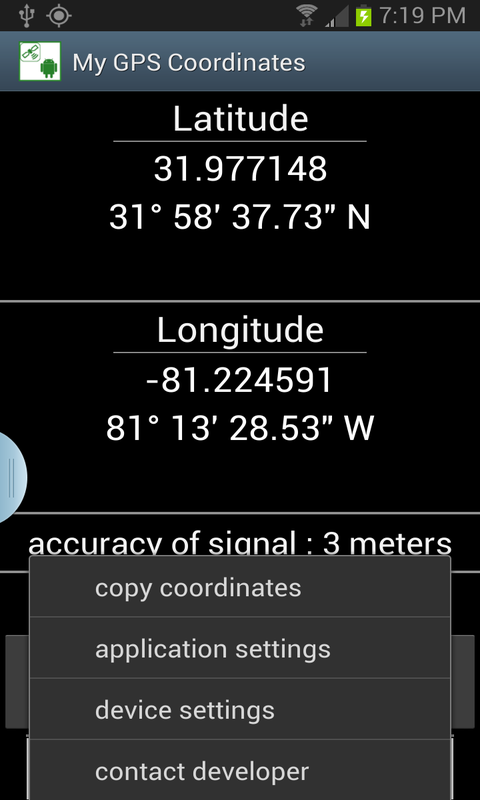 My GPS Coordinates Screen 2
