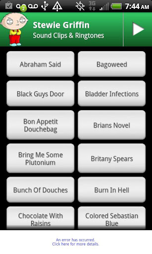 Stewie Griffin Soundboard Android app Screenshot 1