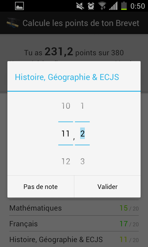 Calcule ton Brevet 2016 Screen 3