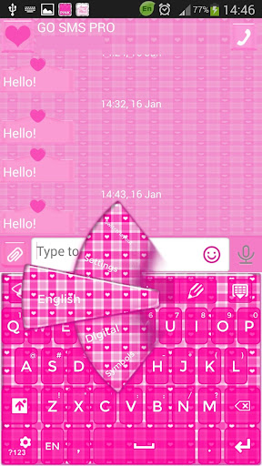 GO SMS Proのピンク