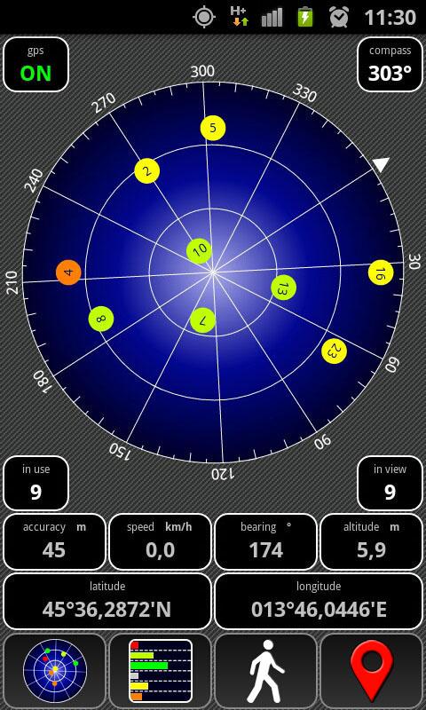 Android application AndroiTS GPS Test Pro screenshort