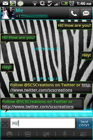 GO SMS - Perfect Zebra